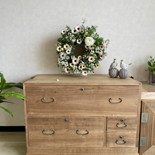 オステオとネメシアの寄せ植えリース ☆*:.｡. 幸せのwreath 「 believe