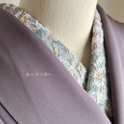 洗える刺繍半衿　銀灰色（ぎんかいしょく）【ラスト】 5枚目の画像