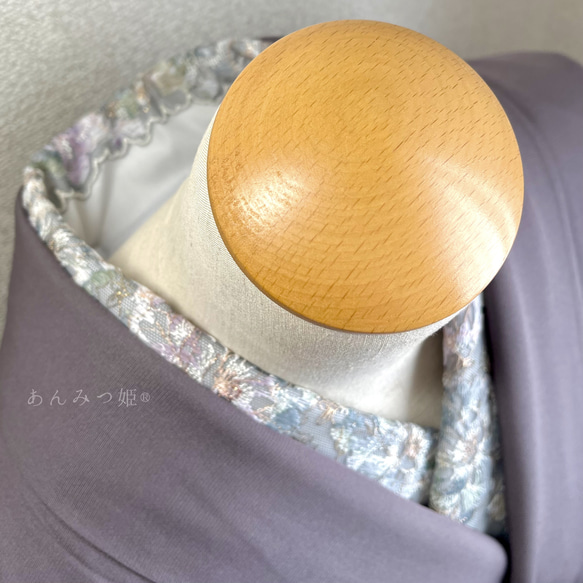 洗える刺繍半衿　銀灰色（ぎんかいしょく）【ラスト】 7枚目の画像