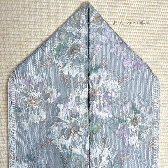 洗える刺繍半衿　銀灰色（ぎんかいしょく）【ラスト】 12枚目の画像