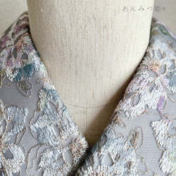 洗える刺繍半衿　銀灰色（ぎんかいしょく）【ラスト】 11枚目の画像