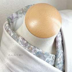 洗える刺繍半衿　銀灰色（ぎんかいしょく）【ラスト】 6枚目の画像