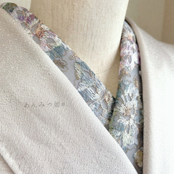 洗える刺繍半衿　銀灰色（ぎんかいしょく）【ラスト】 4枚目の画像