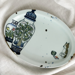 京焼・清水焼】京都 水野春陽窯 染付 芙蓉手 中皿（3） 中皿 水野春陽