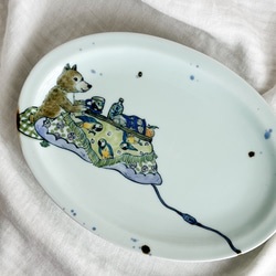 ポーセラーツ・ティファニー風リボンプレート 大皿 mi 通販 1682567