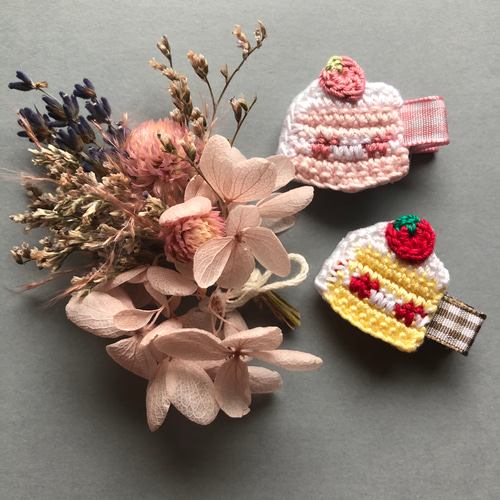 ふわふわ いちご ベビーヘアクリップ ヘアピン ヘアゴム ヘア