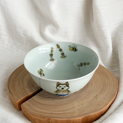 チコロット❤️すべて手描き❤️染付け❤️ご飯茶碗❤️シベリアンハスキー❤️Lサイズ❤️汁椀にもなる❤️再販受付します 4枚目の画像