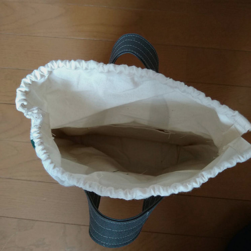 ミナペルホネン生地使用の 巾着つきトートバッグ トートバッグ Vanilla