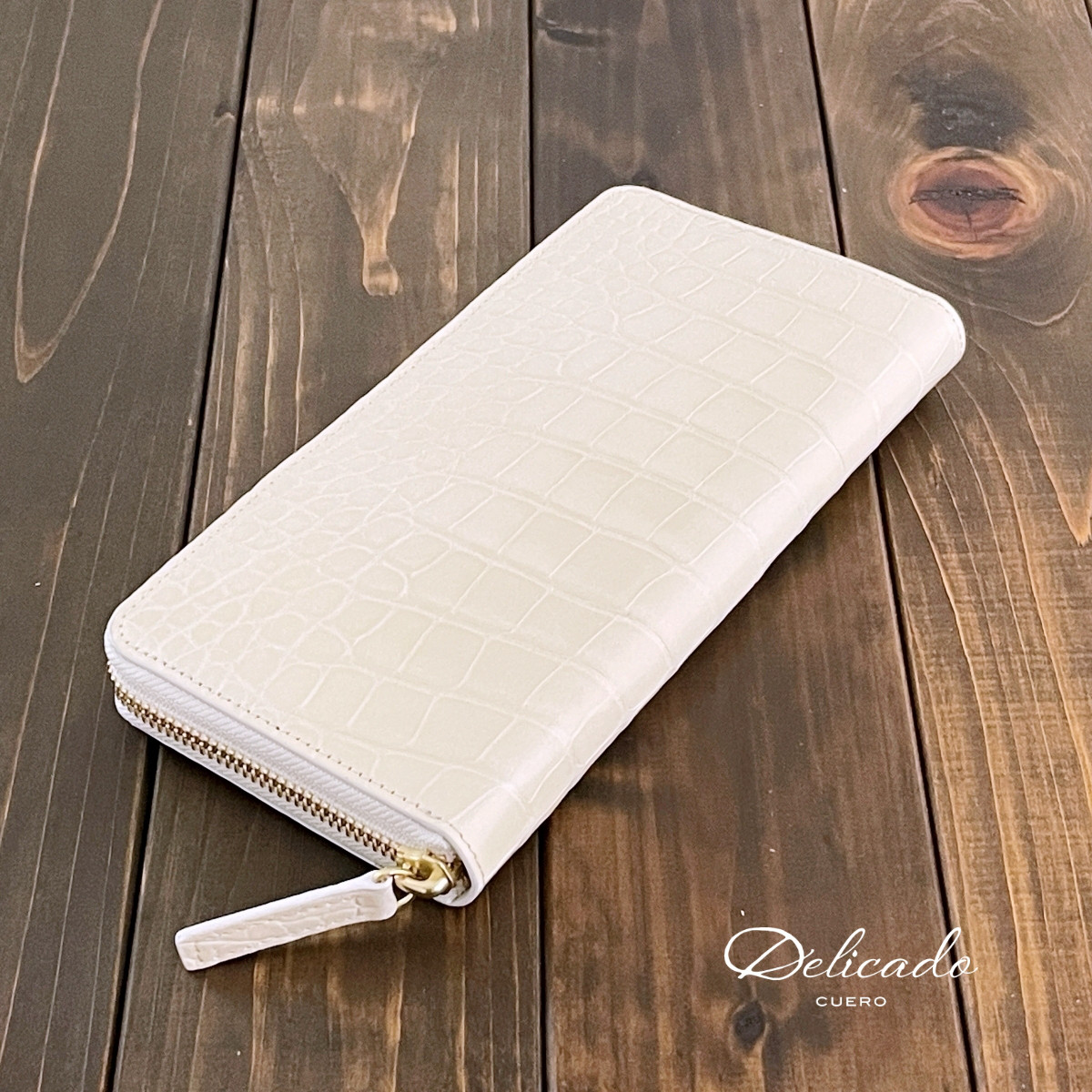 アリゲーター × パイソン 長財布 アイボリー 53,880円