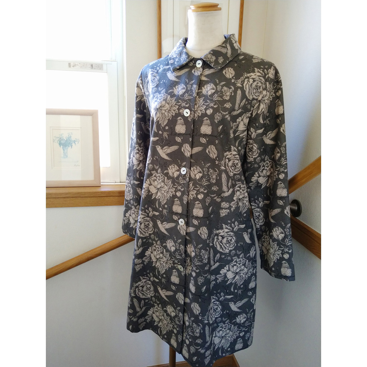 【オックスフォード生地】杢グレーのコート