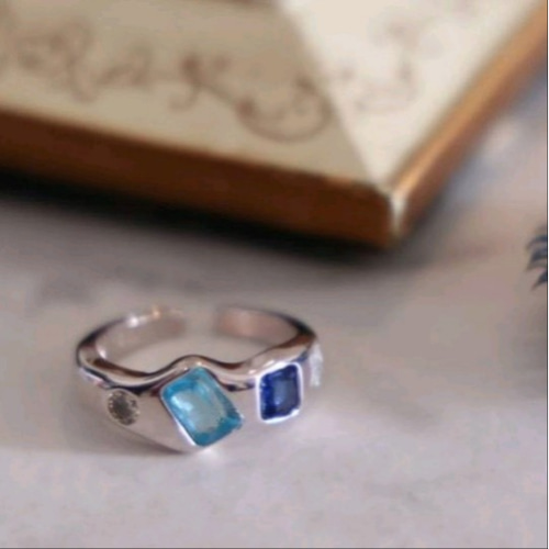 Mens Silver Handmade 925 Sterling Silver Blue Stone Ring
