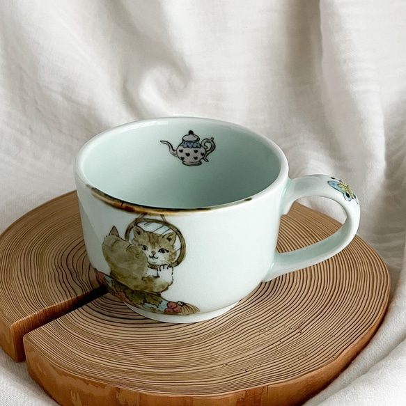 チコロット❤️すべて手描き❤️染付け❤️スープカップ❤️カフェオレボウル❤️お味噌汁お椀❤️猫 4枚目の画像