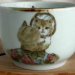 チコロット❤️すべて手描き❤️染付け❤️スープカップ❤️カフェオレボウル❤️お味噌汁お椀❤️猫 9枚目の画像