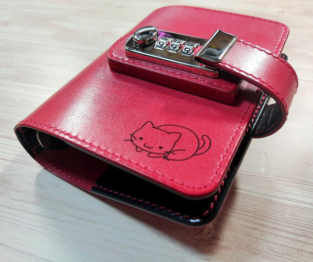 システム手帳　　～　ねこのかくれんぼ　～　ダイヤル鍵付き　ミニサイズ