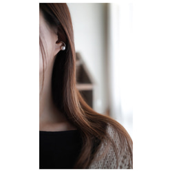 金属アレルギー対応★一粒パールのイヤーカフ（シルバーカラー） 4枚目の画像