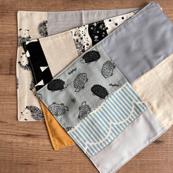 ハリネズミ ☆モノトーン 給食セット ランチョンマット お弁当袋