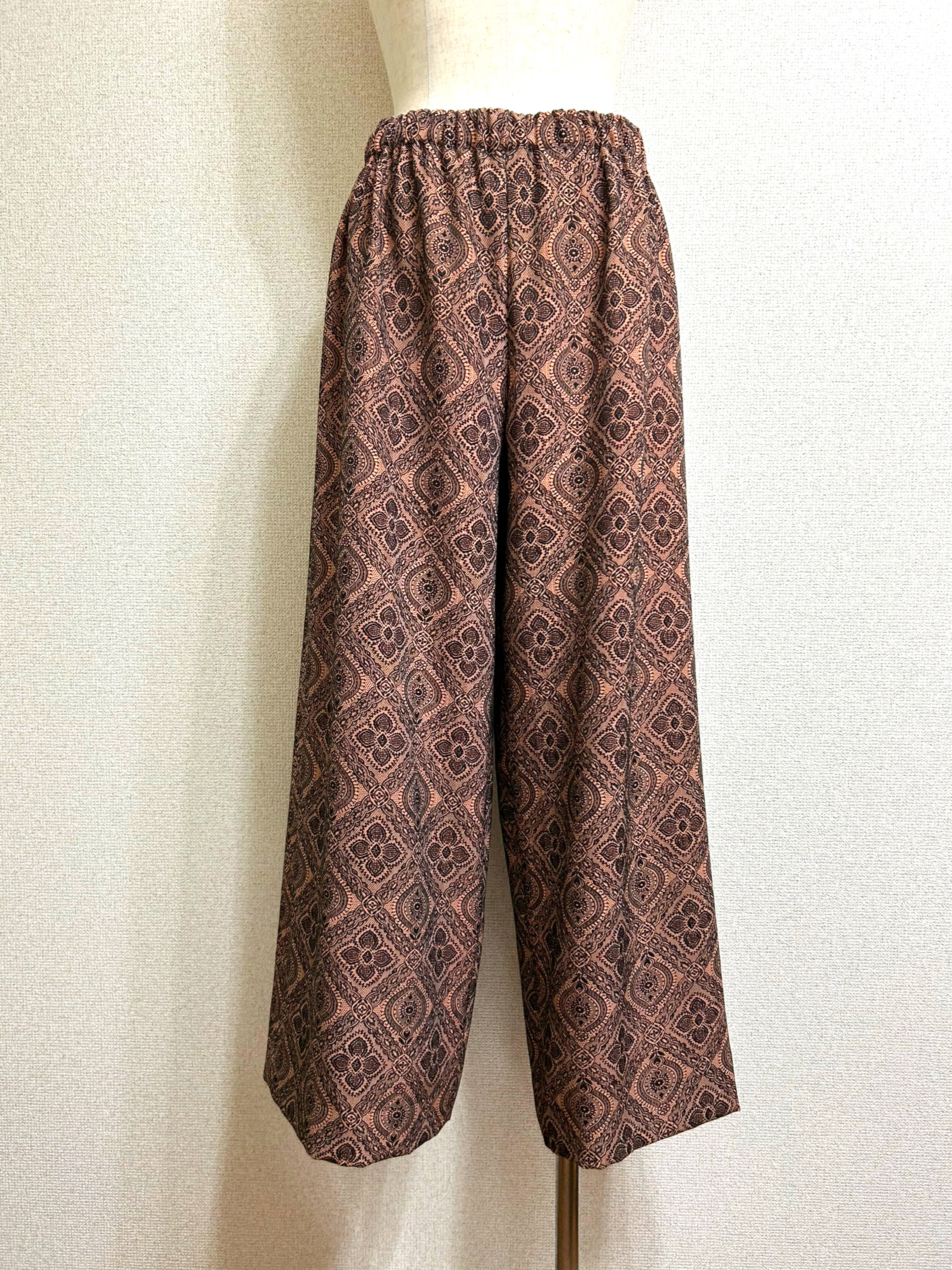 着物リメイク　ワイドパンツ