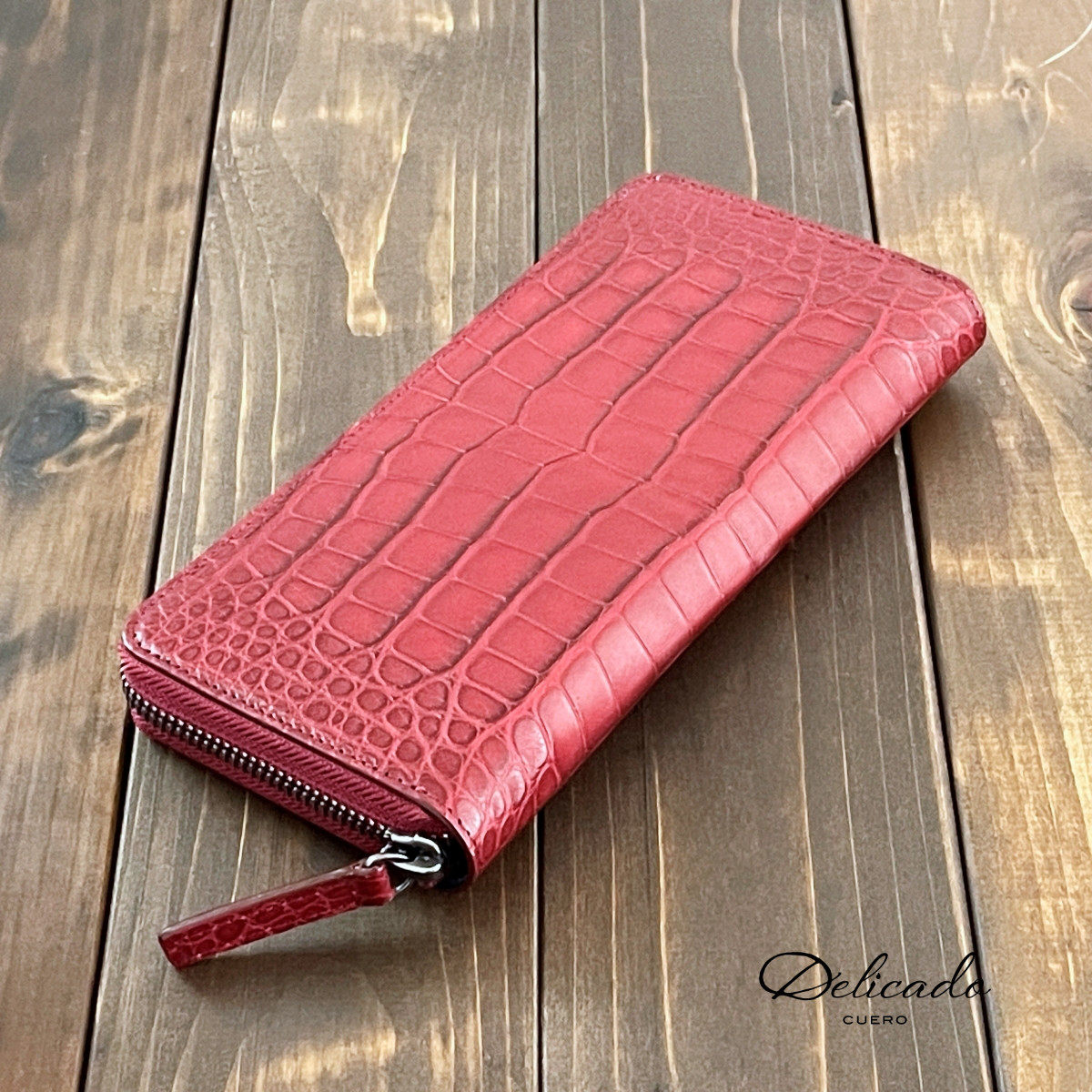 アリゲーター × MARGOT 長財布 ダークレッド