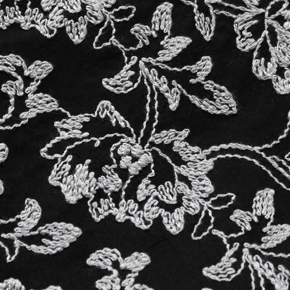 ◇レース半襟・半衿【牡丹唐草】black×gray 2枚目の画像