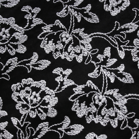 ◇レース半襟・半衿【牡丹唐草】black×gray 3枚目の画像