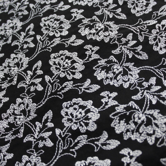 ◇レース半襟・半衿【牡丹唐草】black×gray 5枚目の画像