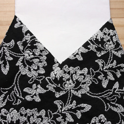 ◇レース半襟・半衿【牡丹唐草】black×gray 1枚目の画像