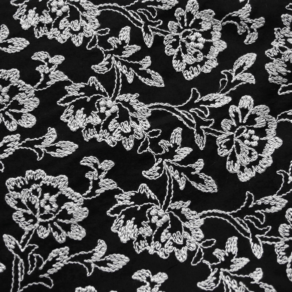 ◇レース半襟・半衿【牡丹唐草】black×gray 4枚目の画像