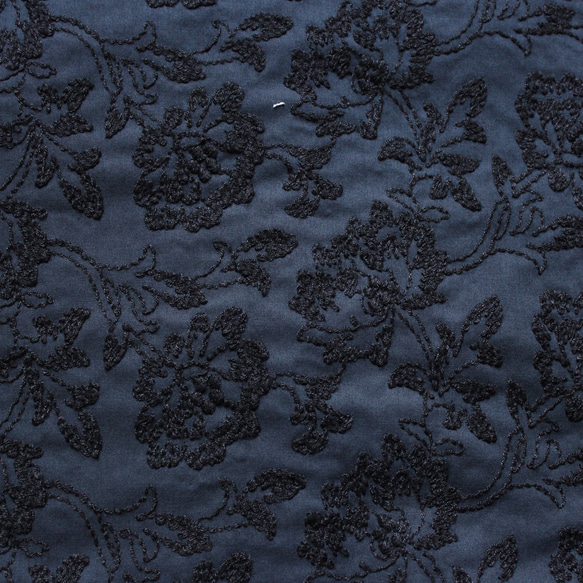 ◇レース半襟・半衿【牡丹唐草】navy×black 4枚目の画像