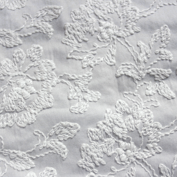 ◇レース半襟・半衿【牡丹唐草】paleGray×white 2枚目の画像