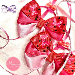 ミニーリボン柄kidsリボンヘアゴム ヘアゴム myuma.ribbon 通販