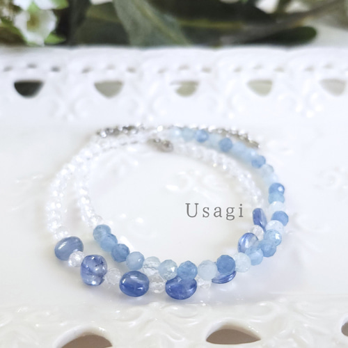 瀬織津姫＊高波動天然石2連ブレスレット【魂の目覚め】 ブレスレット