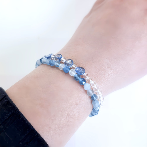 瀬織津姫＊高波動天然石2連ブレスレット【魂の目覚め】 ブレスレット