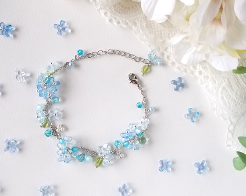 先行予約】 アジサイ あじさい 紫陽花 ブレスレット（ブルー系