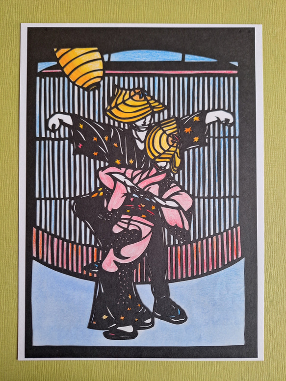 切り絵 富山越中八尾おわら風の盆 切り絵 makochin 通販 19008735