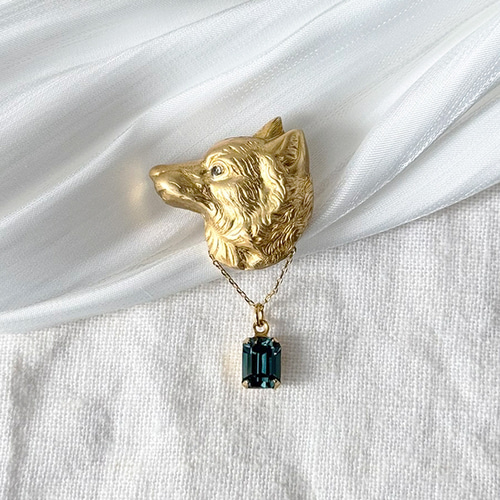 ANIMAL NOBLE》オオカミ真鍮ヴィンテージビジュー【インディアン