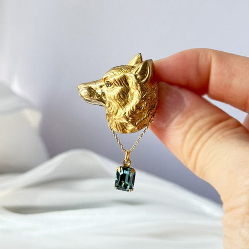 ANIMAL NOBLE》オオカミ真鍮ヴィンテージビジュー【インディアン