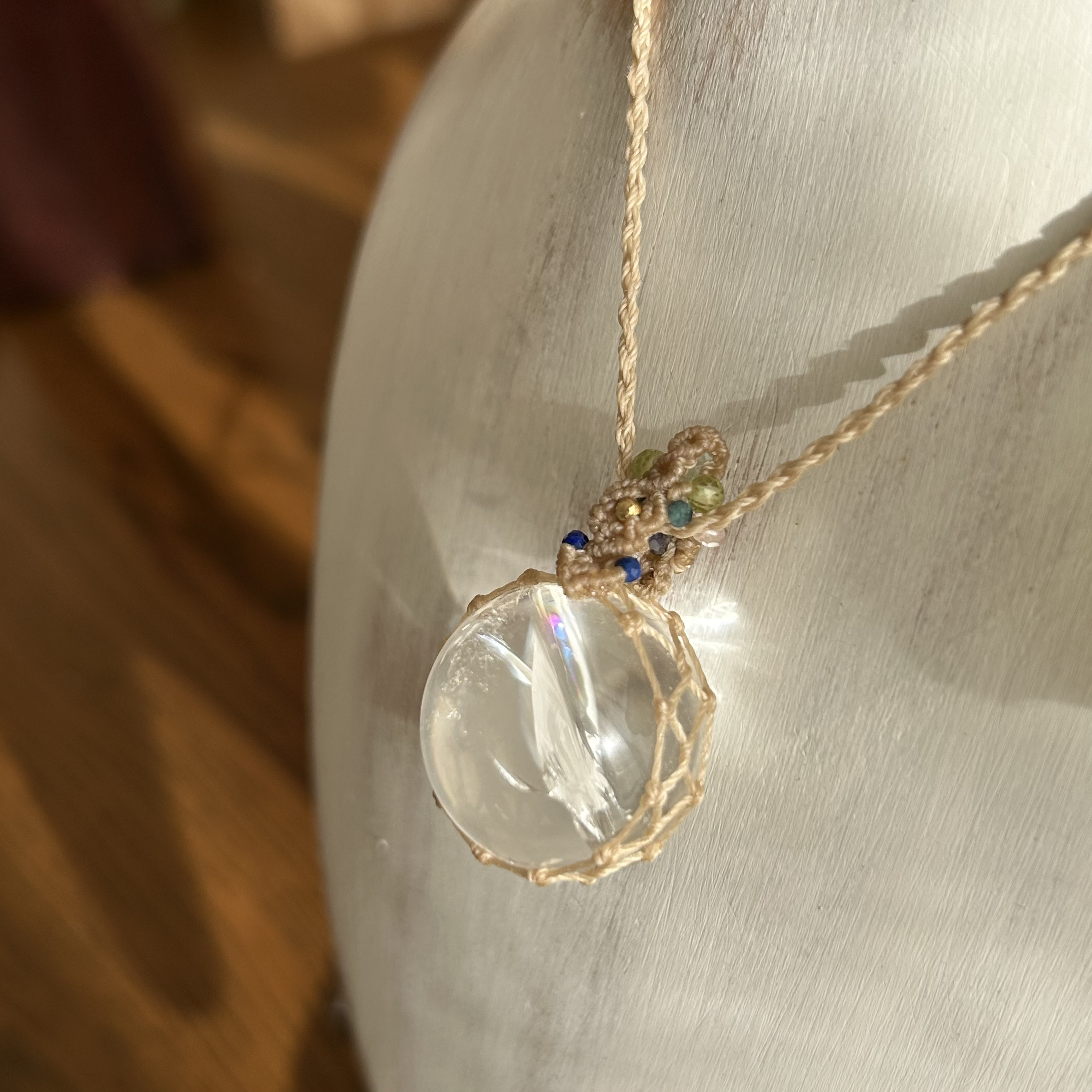 アイリスクォーツペンダント　つぶつぶ天然石