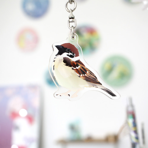 アクリルキーホルダー「すずめ」 キーホルダー とりアート 通販