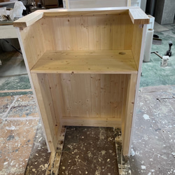 幅55✖︎高さ120✖︎奥行き38センチ。　ナチュラルアンティーク仕上げ　レジカウンター　受付カウンター 2枚目の画像