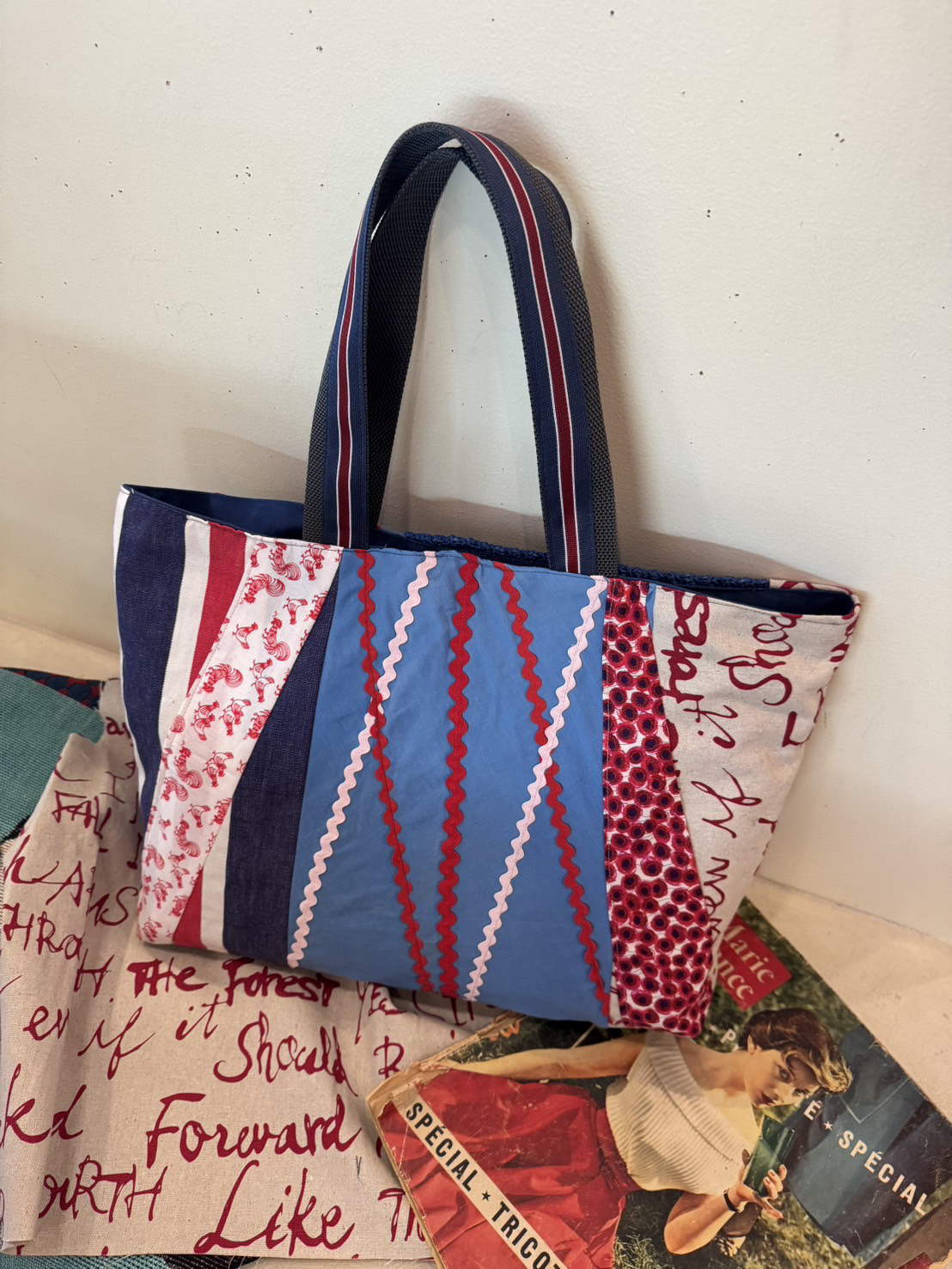 ポップコラージュトートバッグ　1点もの 春夏　新作