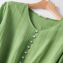 春夏.綿麻のワンピース/長袖スカート/ゆったり 5枚目の画像