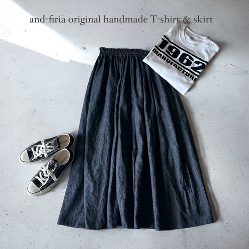 児島プレミアムリネンデニム使用♪こだわりのインディゴデニムスカート