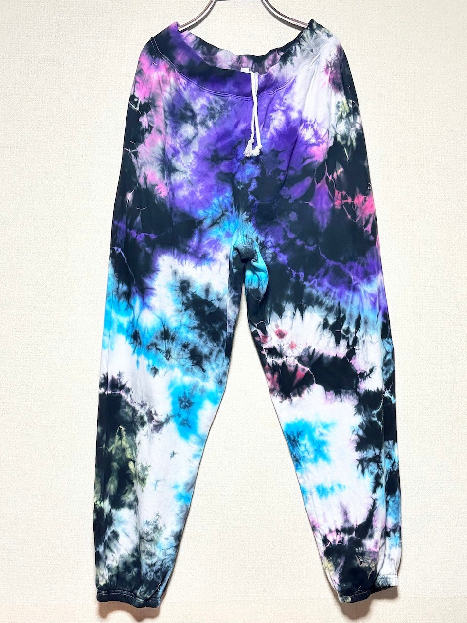 タイダイ スウェットパンツ XLサイズ ブラック×カラフル 絞り染め HD23-53