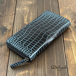 藍染 クロコダイル マネークリップ 藍 マネークリップ CUERO DELICADO