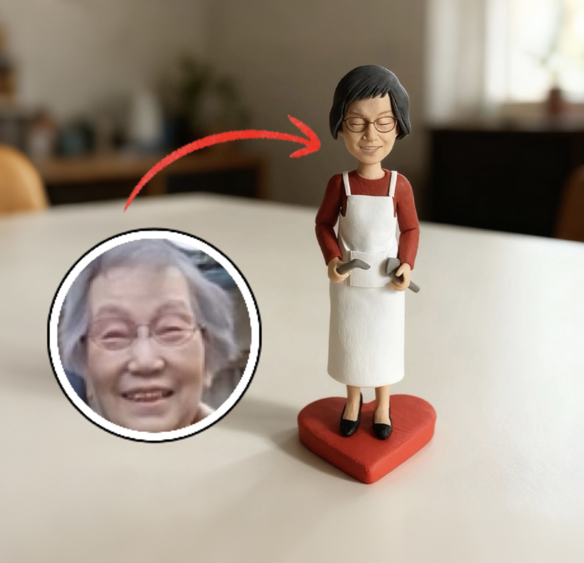 【オーダーメイド】お写真から 女性の頭部だけのオリジナルフィギュア 記念品 贈り物 決められたポーズと服装