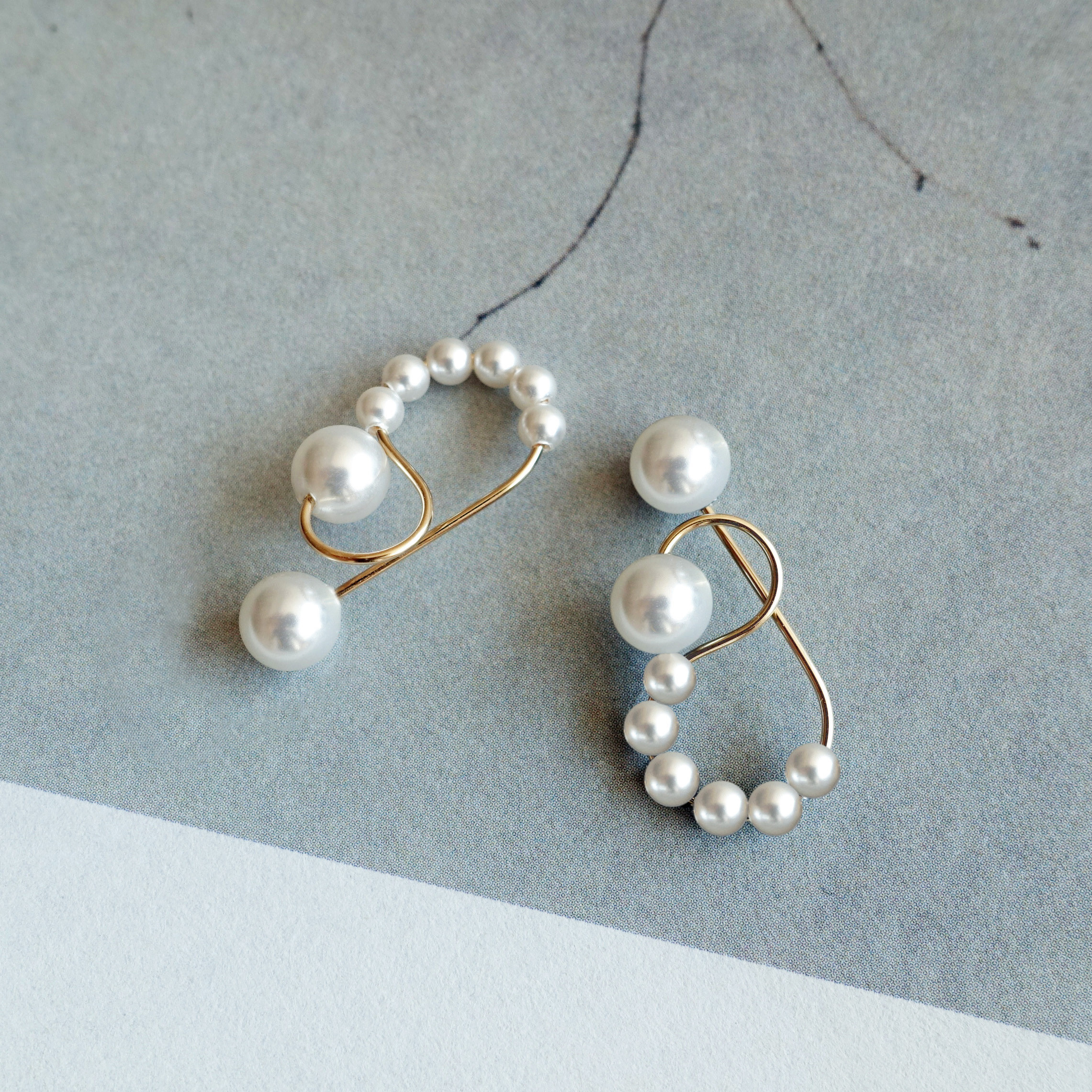 K14gf イヤーカフ『 clips 』 ’ & scallope ’ white