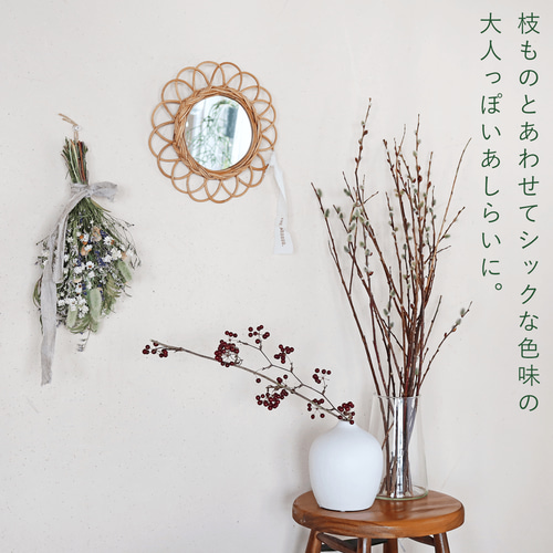 ドライフラワースワッグ ナチュラルホワイト ＊ ナチュラルかわいい