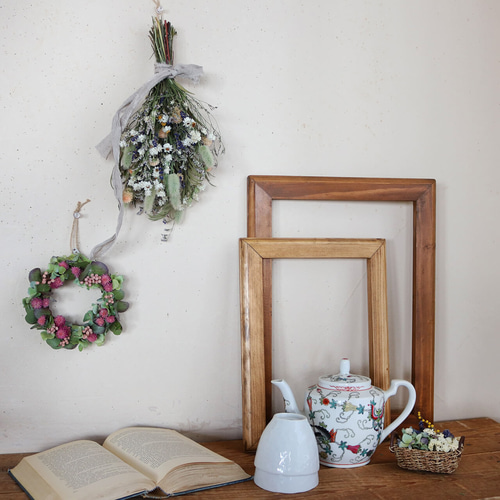 ドライフラワースワッグ ナチュラルホワイト ＊ ナチュラルかわいい