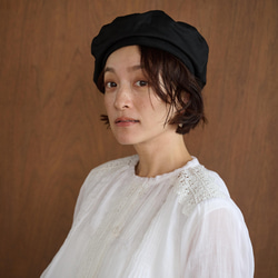 幅広いシーンで活躍可能麻のブラウス　ラミーブラウス　レース切替　250217-1 6枚目の画像