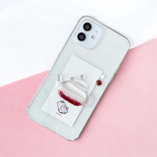 iPhoneケース 全機種対応 スマホケース いちごミルクティーポット